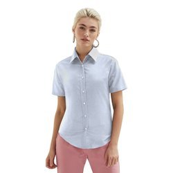 Koszula DAMSKA Fruit of The Loom LADIES SHORT SLEEVE OXFORD SHIRT błękitna