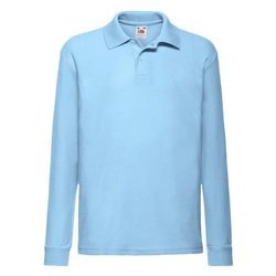 Koszulka Polo DZIECIĘCA Fruit of The Loom KIDS 65/35 LONG SLEEVE POLO błękitna