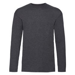 Koszulka dł. rękaw MĘSKA Fruit of The Loom VALUEWEIGHT LONG SLEEVE T ciemny szary melaż