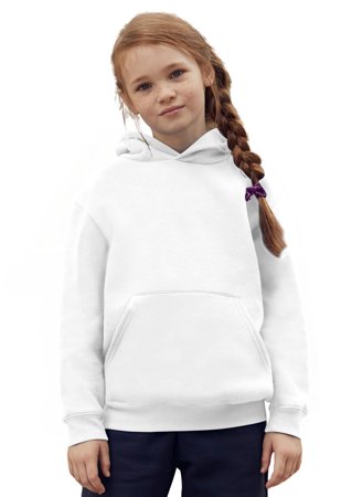 Bluza Kangurka DZIECIĘCA Fruit of The Loom HOODED SWEAT PREMIUM biała