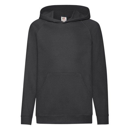 Bluza Kangurka DZIECIĘCA Fruit of The Loom LIGHTWEIGHT HOODED Sweat  czarna 