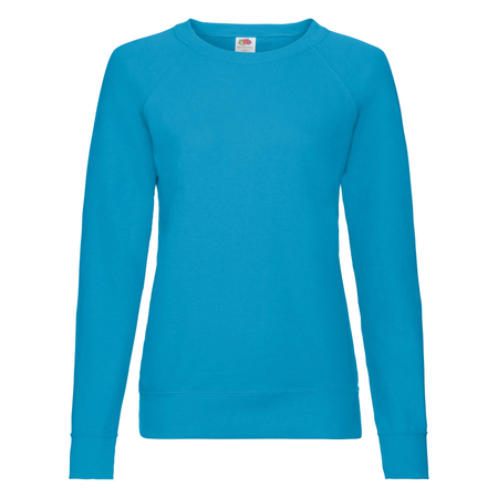 Bluza Klasyczna DAMSKA Fruit of The Loom LIGHTWEIGHT RAGLAN Sweat azurowy