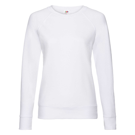 Bluza Klasyczna DAMSKA Fruit of The Loom LIGHTWEIGHT RAGLAN Sweat biała