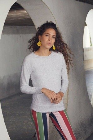 Bluza Klasyczna DAMSKA Fruit of The Loom LIGHTWEIGHT RAGLAN Sweat burgundowa