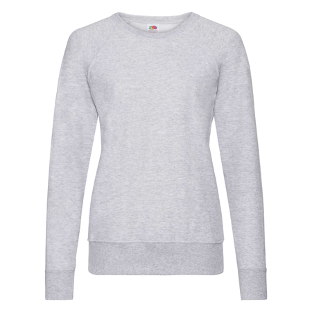 Bluza Klasyczna DAMSKA Fruit of The Loom LIGHTWEIGHT RAGLAN Sweat szary melanż 