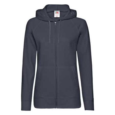 Bluza z kapturem i suwakiem  DAMSKA Fruit of The Loom LIGHTWEIGHT HOODED Sweat  Jacket granatowa 