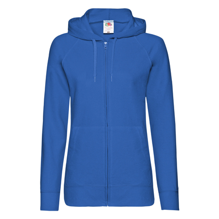 Bluza z kapturem i suwakiem  DAMSKA Fruit of The Loom LIGHTWEIGHT HOODED Sweat  Jacket niebieska