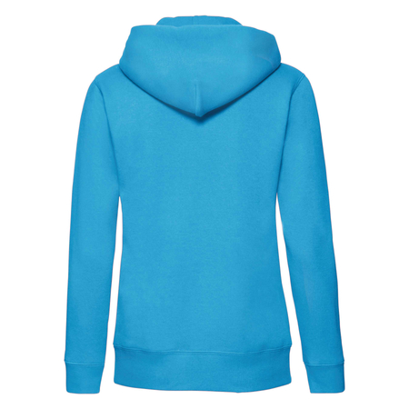 Bluza z kapturem i suwakiem  DAMSKA Fruit of The Loom PREMIUM HOODED Sweat Jacket azurowy