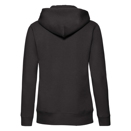 Bluza z kapturem i suwakiem  DAMSKA Fruit of The Loom PREMIUM HOODED Sweat Jacket czarna 