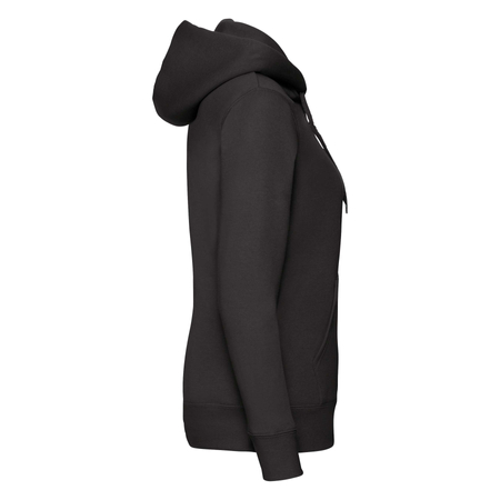 Bluza z kapturem i suwakiem  DAMSKA Fruit of The Loom PREMIUM HOODED Sweat Jacket czarna 