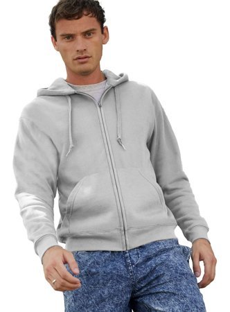 Bluza z kapturem i suwakiem  MĘSKA Fruit of The Loom CLASSIC HOODED Sweat Jacket jasnoszara melanż