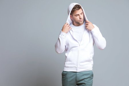 Bluza z kapturem i suwakiem  MĘSKA JHK SWUA HOOD SWEATSHIRT granatowa