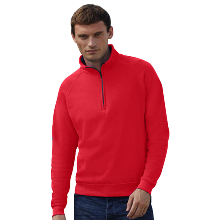 Bluza z krótkim suwakiem MĘSKA Fruit of The Loom CLASSIC ZIP NECK SWEAT czerwona 