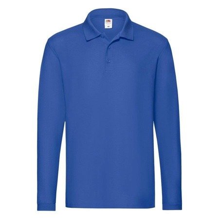 Koszulka Polo MĘSKA Fruit of The Loom PREMIUM LONG SLEEVE niebieska