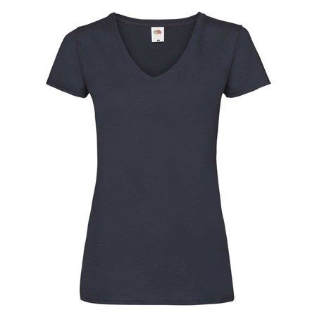 Koszulka Serek DAMSKA Fruit of The Loom VALUEWEIGHT V-Neck ciemny granat  