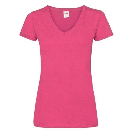 Koszulka Serek DAMSKA Fruit of The Loom VALUEWEIGHT V-Neck fuksja