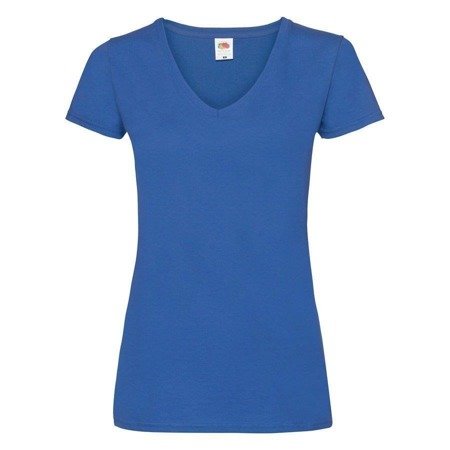 Koszulka Serek DAMSKA Fruit of The Loom VALUEWEIGHT V-Neck niebieska