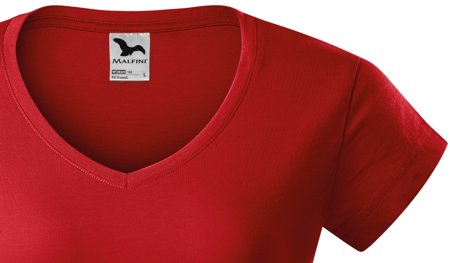 Koszulka Serek DAMSKA Malfini FIT V-NECK czerwona 