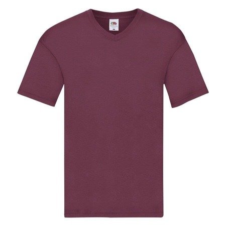 Koszulka Serek MĘSKA Fruit of The Loom ORIGINAL V-Neck T burgundowa