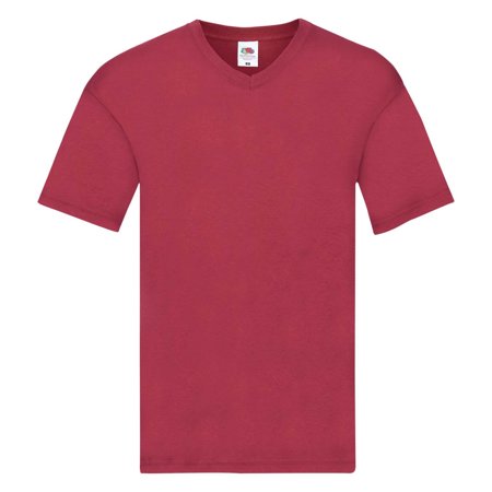 Koszulka Serek MĘSKA Fruit of The Loom ORIGINAL V-Neck T ceglasta