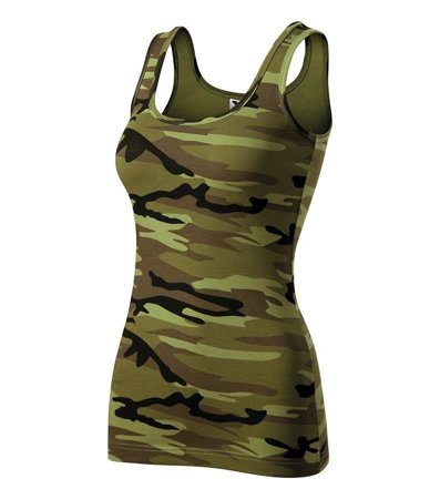 Koszulka Tank Top DAMSKA Malfini TRIUMPH CAMO moro zielona 