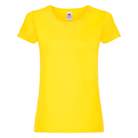 Koszulka damska, T-shirt damski, Fruit of The Loom, Original, jasnożółta