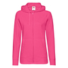 Bluza z kapturem i suwakiem  DAMSKA Fruit of The Loom LIGHTWEIGHT HOODED Sweat  Jacket fuksja