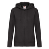 Bluza z kapturem i suwakiem  DAMSKA Fruit of The Loom PREMIUM HOODED Sweat Jacket czarna 