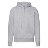 Bluza z kapturem i suwakiem  MĘSKA Fruit of The Loom CLASSIC HOODED Sweat Jacket jasnoszara melanż